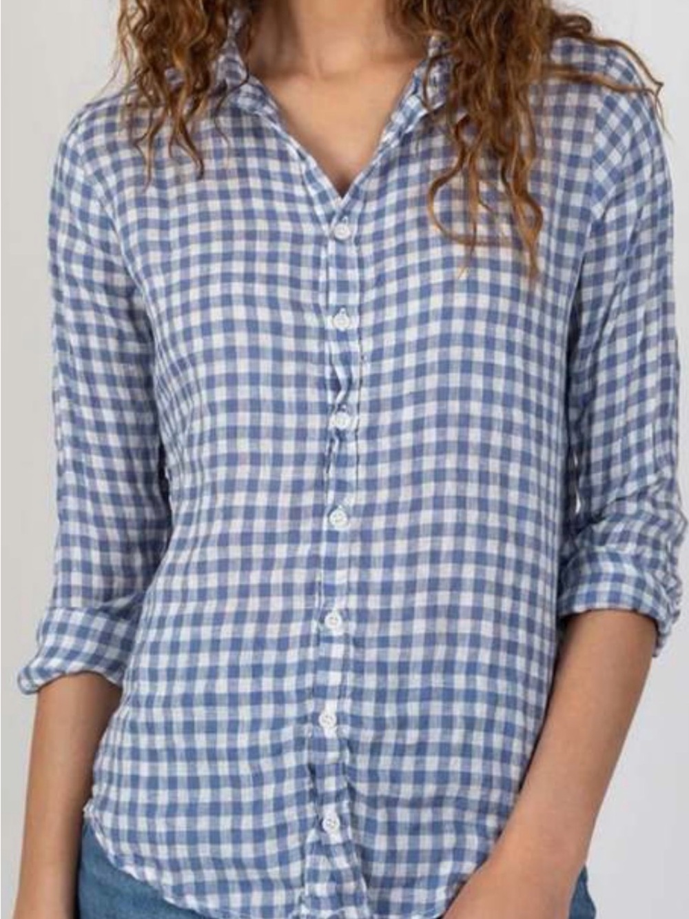 CP Shades Linen Romy‎ Gingham Button-Down Blouse